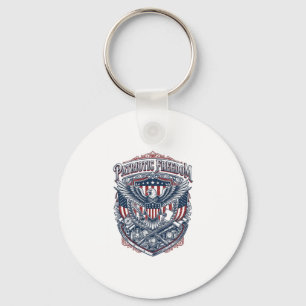 Patriotic Antique Collector Vector Graphic Tee Keychain