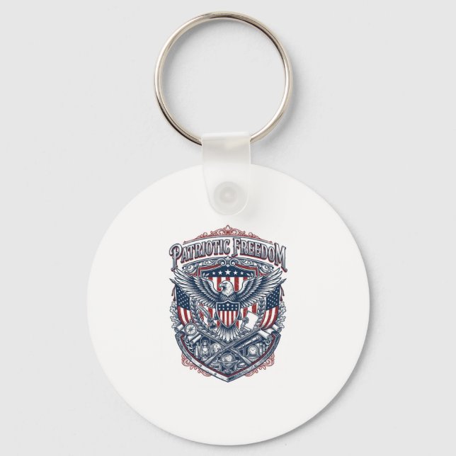 Patriotic Antique Collector Vector Graphic Tee Keychain (Front)
