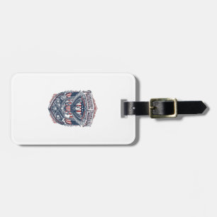 Patriotic Antique Collector Vector Graphic Tee Luggage Tag