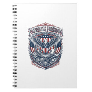 Patriotic Antique Collector Vector Graphic Tee Notebook