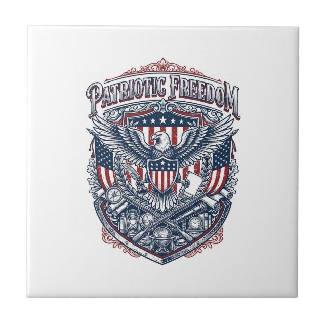 Patriotic Antique Collector Vector Graphic Tee Tile (Front)