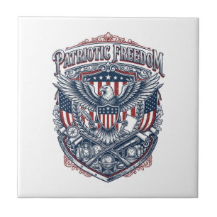 Patriotic Antique Collector Vector Graphic Tee Tile
