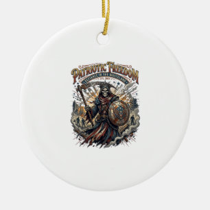 Patriotic Apocalyptic Liberty Reaper Zombie Apocal Ceramic Ornament