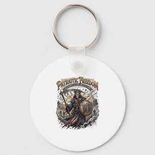 Patriotic Apocalyptic Liberty Reaper Zombie Apocal Keychain