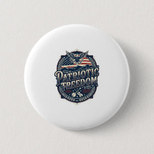 Patriotic Appalachian Heritage Vector Graphic Tee 2 Inch Round Button