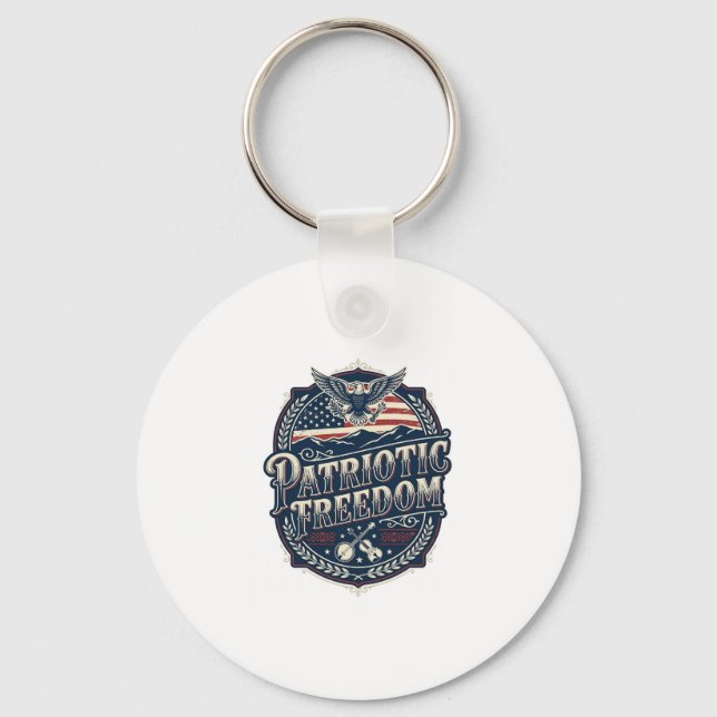 Patriotic Appalachian Heritage Vector Graphic Tee Keychain (Front)