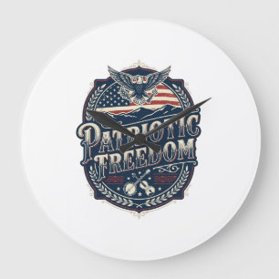 Patriotic Appalachian Heritage Vector Graphic Tee Large Clock