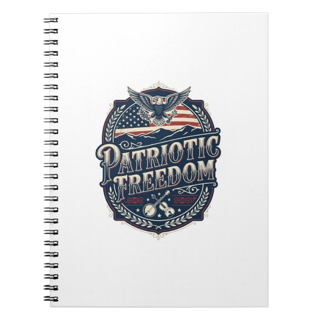 Patriotic Appalachian Heritage Vector Graphic Tee Notebook (Front)