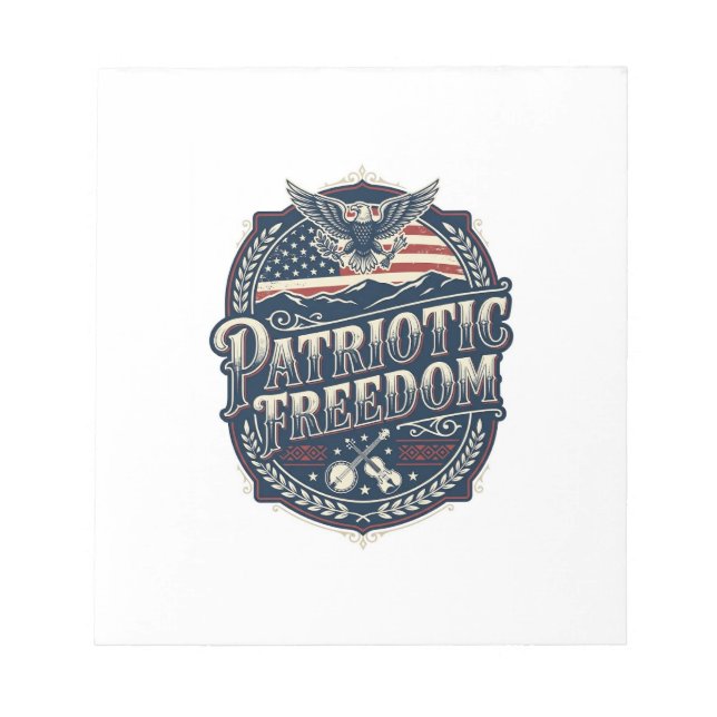 Patriotic Appalachian Heritage Vector Graphic Tee Notepad (Front)