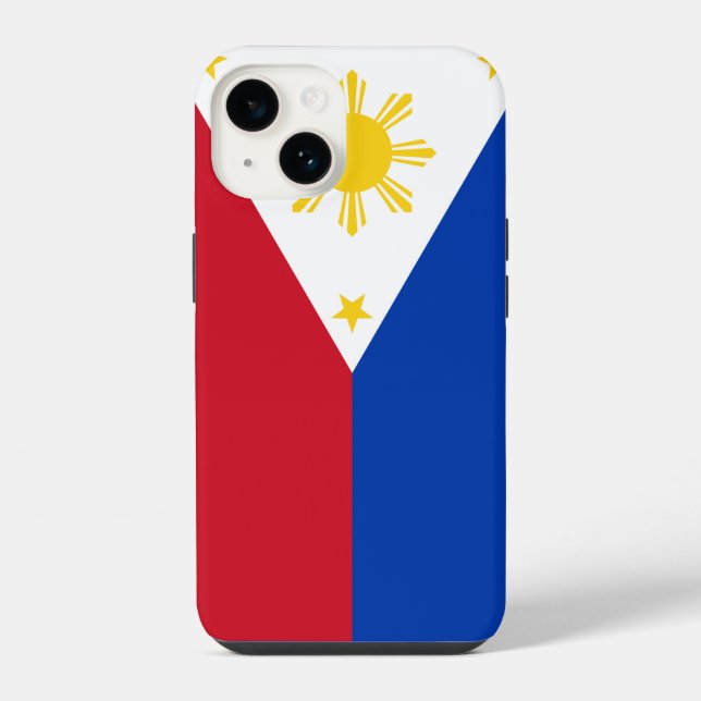Patriotic Apple 14 Case-Mate, Philippines flag iPhone Case (Back)