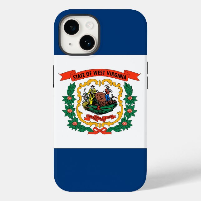Patriotic Apple 14 Case-Mate, West Virginia flag Case-Mate iPhone Case (Back)