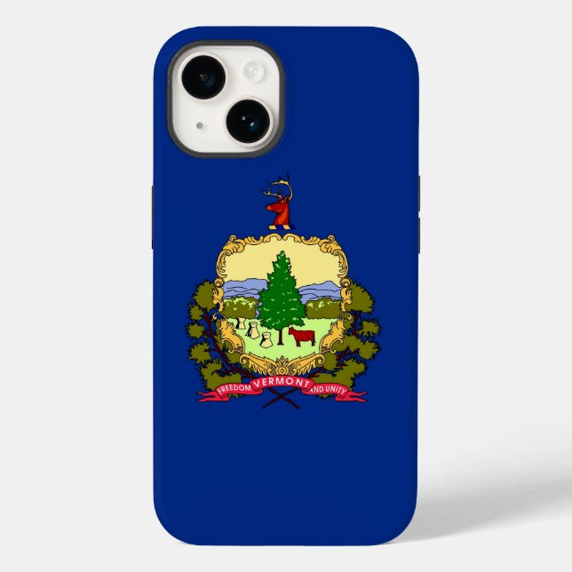 Patriotic Apple Case-Mate 14, Vermont flag iPhone Case (Back)