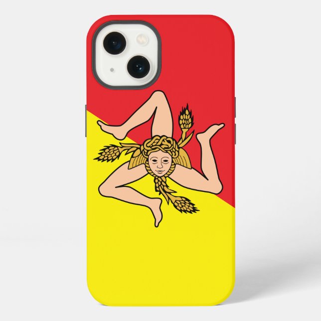 Patriotic Apple Case-Mate, Sicily flag iPhone Case (Back)