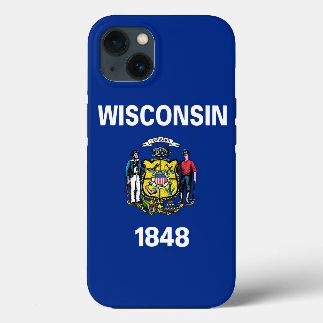 Patriotic Apple Case-Mate, Wisconsin flag Case-Mate iPhone Case (Back)