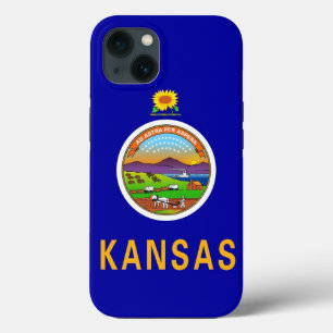 Patriotic Apple iPhone 13 Case-Mate, Kansas flag iPhone 13 Case