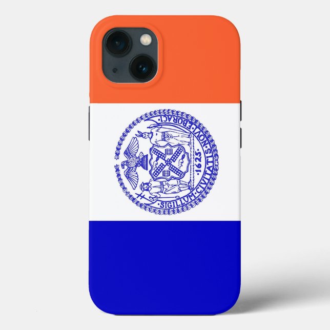 Patriotic Apple iPhone 13 Case-Mate, New York Flag Case-Mate iPhone Case (Back)