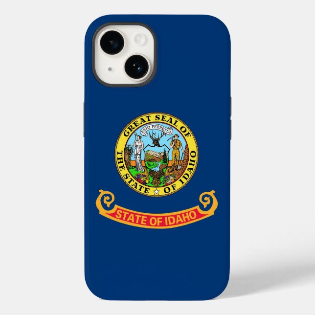Patriotic Apple iPhone 14 Case-Mate, Idaho flag Case-Mate iPhone Case (Back)