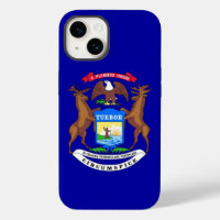 Patriotic Apple iPhone 14 Case-Mate, Michigan flag