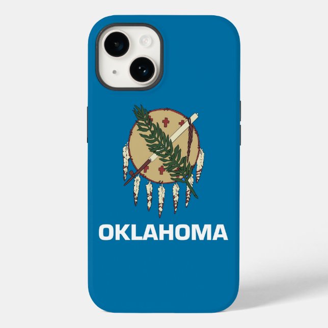 Patriotic Apple iPhone 14 Case-Mate, Oklahoma flag Case-Mate iPhone Case (Back)