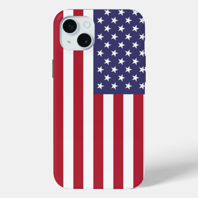 Patriotic Apple iPhone 15 Plus Case-Mate, USA flag Case-Mate iPhone Case (Back)
