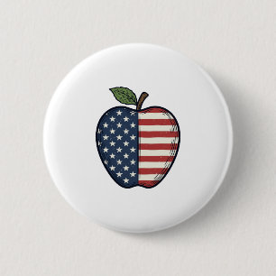 Patriotic Apple Vintage Engraving Vector Design_1 2 Inch Round Button