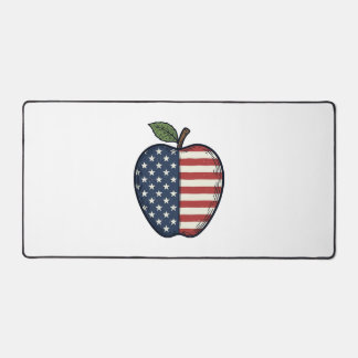 Patriotic Apple Vintage Engraving Vector Design_1 Desk Mat