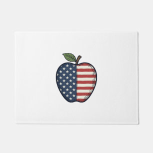 Patriotic Apple Vintage Engraving Vector Design_1 Doormat