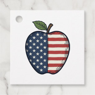 Patriotic Apple Vintage Engraving Vector Design_1 Favour Tags