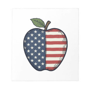 Patriotic Apple Vintage Engraving Vector Design_1 Notepad