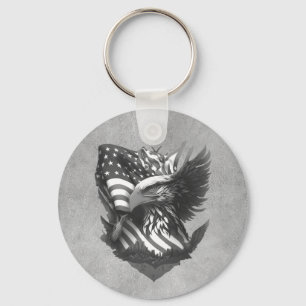 Patriotic Appreciation Thank You Military Veterans Keychain