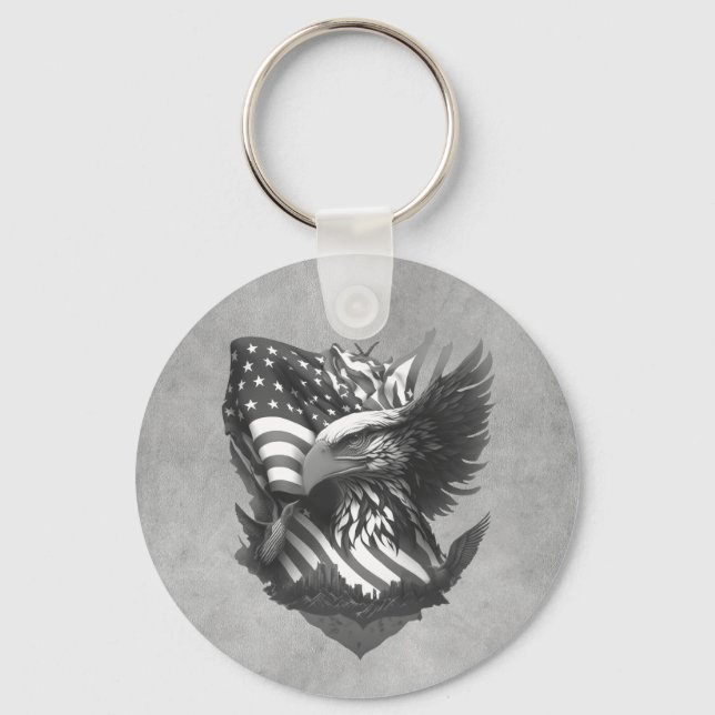 Patriotic Appreciation Thank You Military Veterans Keychain (Front)