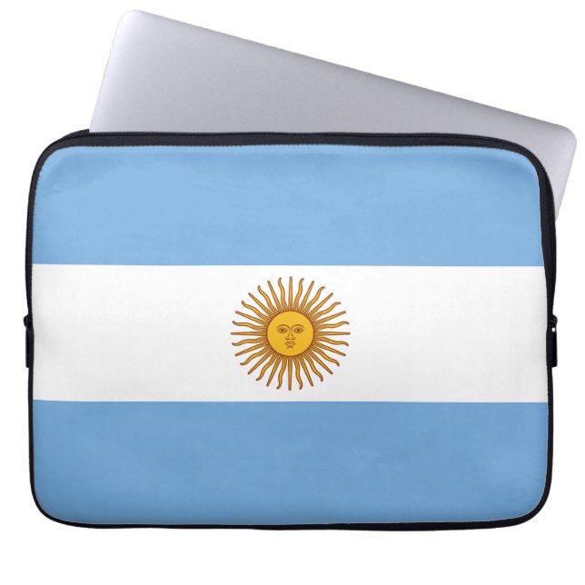 Patriotic Argentinian Flag Laptop Sleeve (Front)