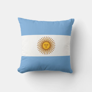 Patriotic Argentinian Flag Throw Pillow