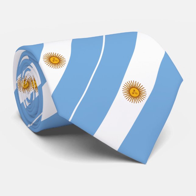 Patriotic Argentinian Flag Tie (Rolled)
