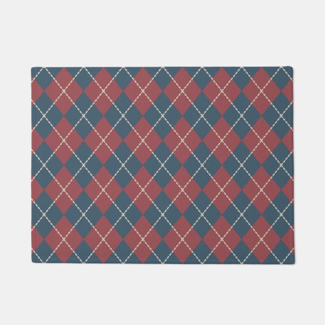 Patriotic Argyle Doormat (Front)