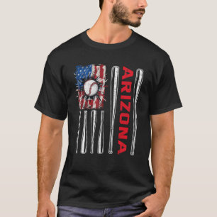 Patriotic Arizona Softball US American Flag Baseba T-Shirt