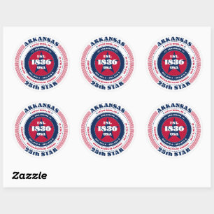 Patriotic Arkansas Circle Design Sticker
