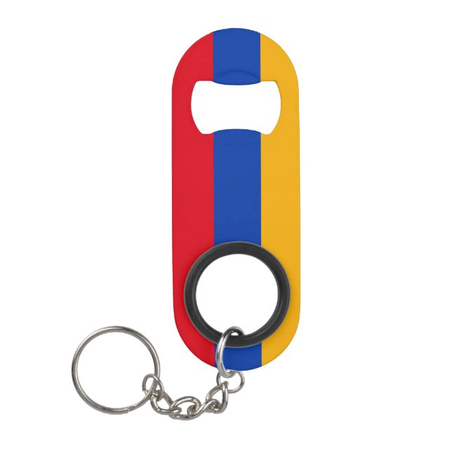 Patriotic Armenian Flag Keychain Bottle Opener (Front)