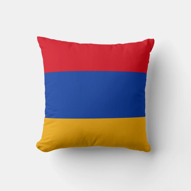 Patriotic Armenian Flag Throw Pillow (Front)
