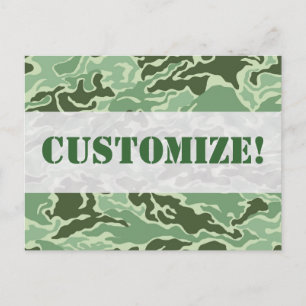 Patriotic Army Custom Green Camouflage Designs Postcard