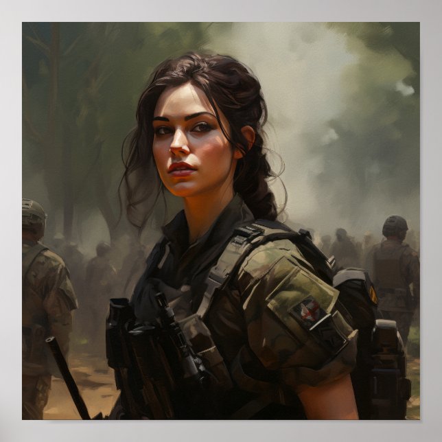 Patriotic Army Soldier Poster | Support our Troops (Front)