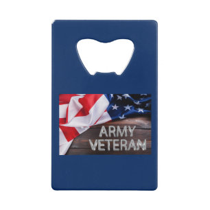 Patriotic “Army Veteran” Credit Card Bottle Opener