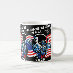 Patriotic artwork illustrating Memorial Day with A Coffee Mug