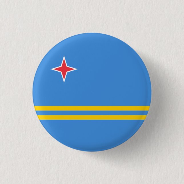 Patriotic Aruba Flag 1 Inch Round Button (Front)