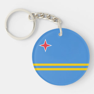 Patriotic Aruba Flag Keychain