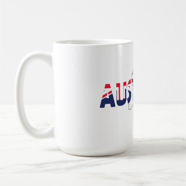Patriotic Australia Flag Map and Text Coffee Mug (Left)