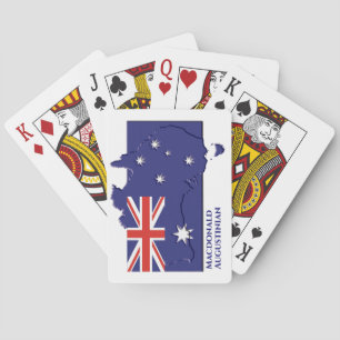 Patriotic AUSTRALIA FLAG MAP Personalized Playing Cards