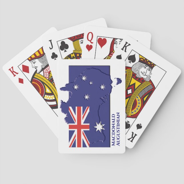 Patriotic AUSTRALIA FLAG MAP Personalized Playing Cards (Back)