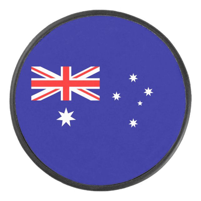 Patriotic Australian Flag Hockey Puck (Front)
