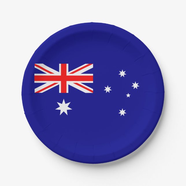 Patriotic Australian Flag Paper Plate (Front)